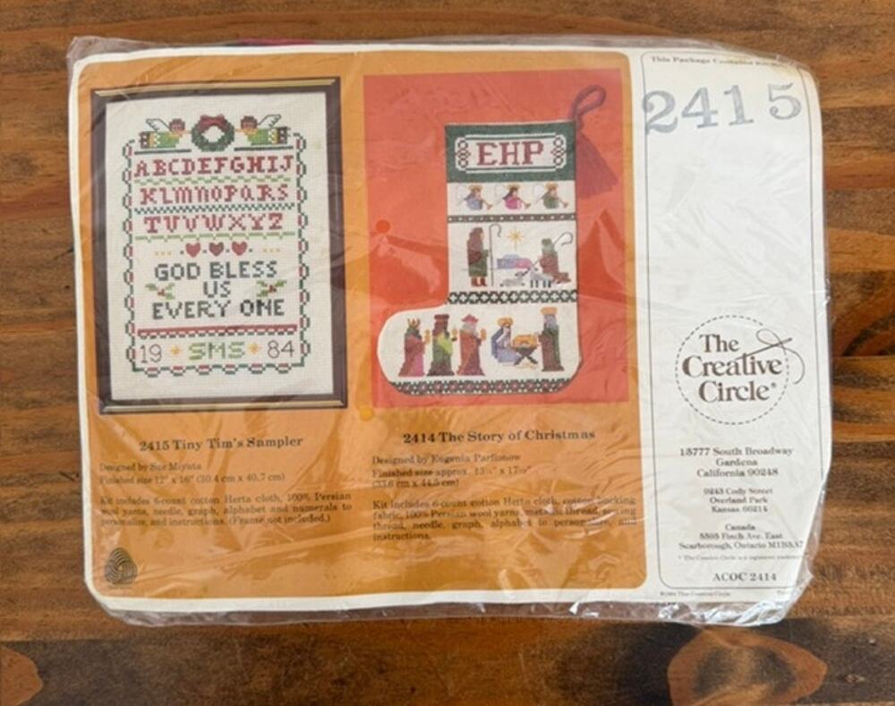 Vintage The Creative Circle #2415 Tiny Tim's Sampler 12"x16"